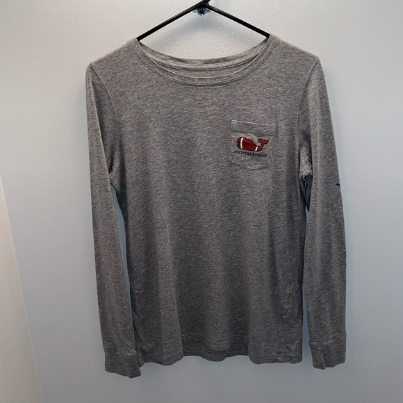 Vineyard Vines XS Grey Football Long Sleeve Shirt - Picture 2 of 3